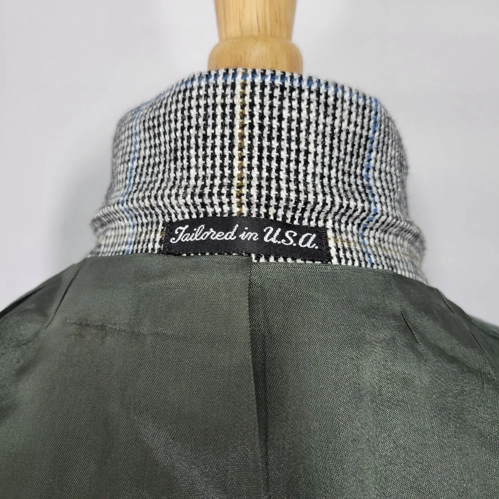 VTG Stafford Men's Sport‎ Coat Blazer Two Button Gray Plaid Size 42L